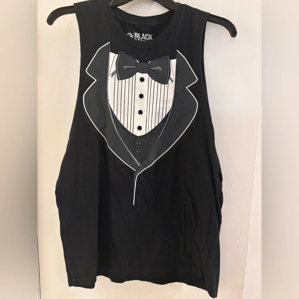 Black Tuxedo Graphic Tank Top - Picture 1 of 3